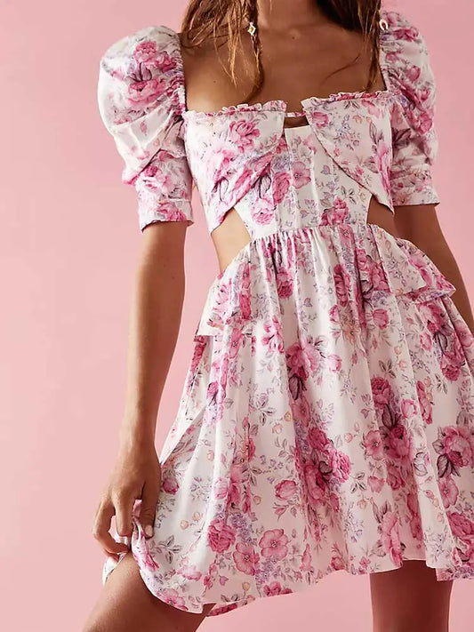 Boho Inspired Pink Floral Dress